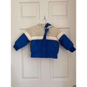Vintage Sportswear Toddler Puffer Jacket 2T Blue Hooded Bear Winter Coat